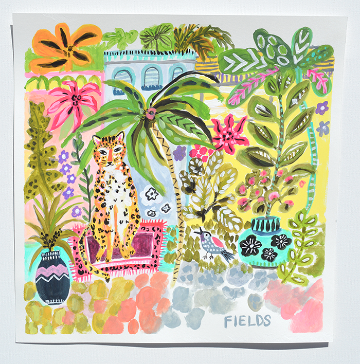 Cheetah with Red Sister Plant