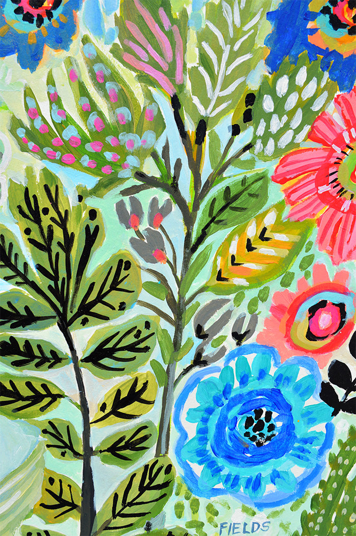 Flower Garden with Red Blooms