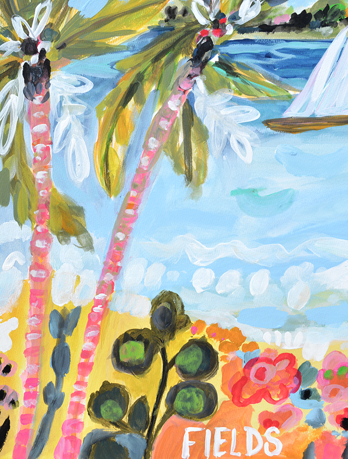 Palm Trees and Sailboat